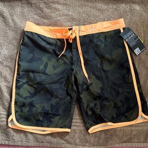 Hurley athletica Camo Board Shorts with Orange Accents